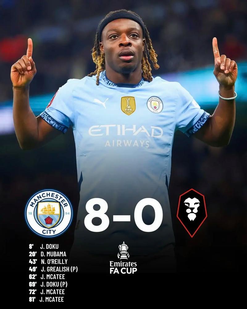 曼城第6分钟取得领先，努里射门制造乌龙