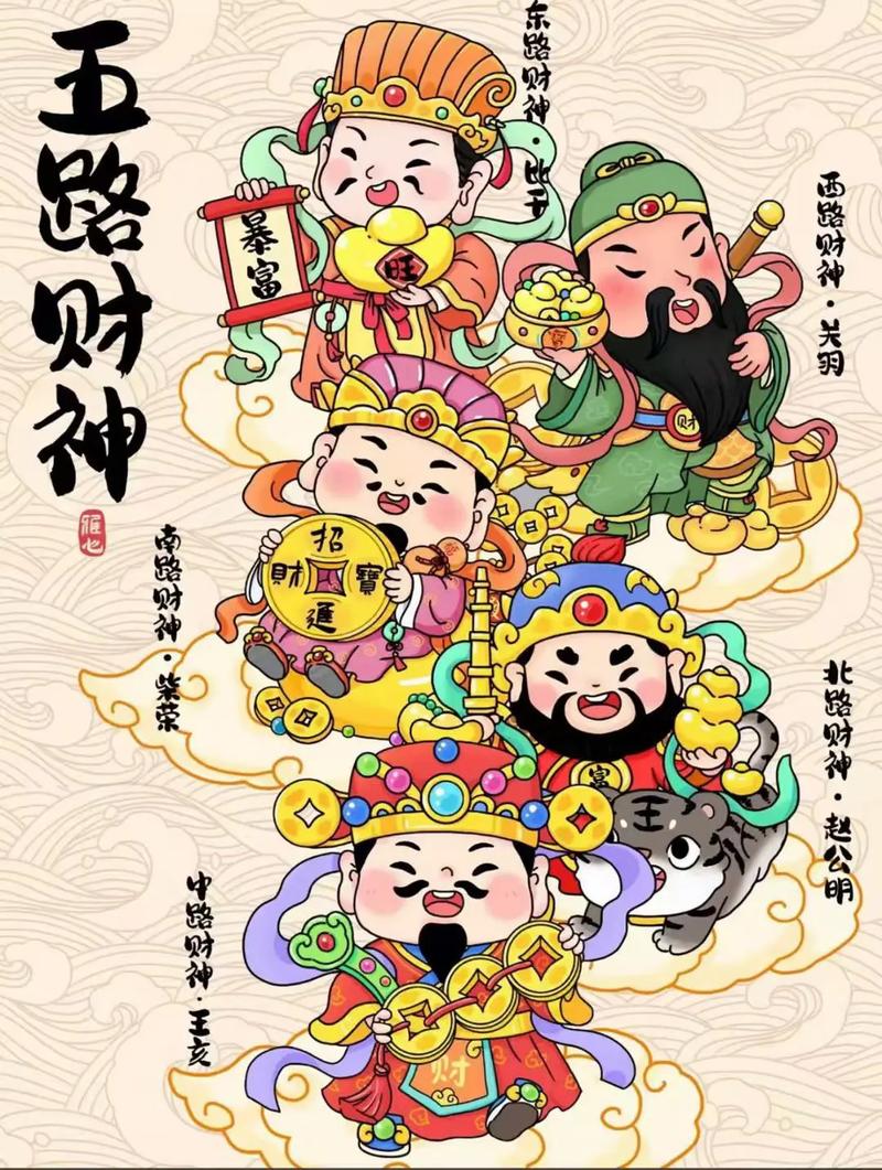 初五财门开迎五路财神，支云送福贺新春！